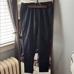 Quince Black Elastic Waist Drawstring Joggers